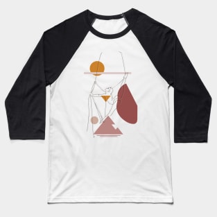 Aerial Silks Line Art Baseball T-Shirt